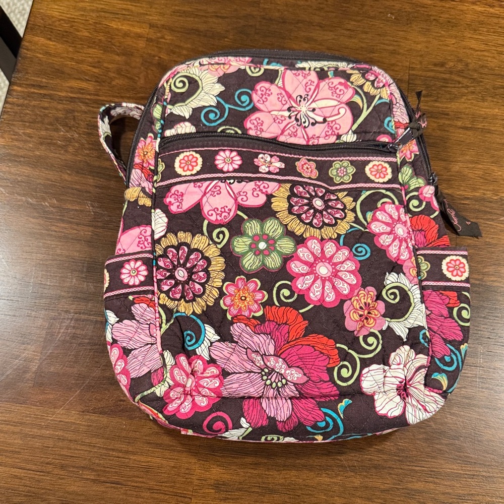 Vera Bradley Floral Backpack - Pink and Brown